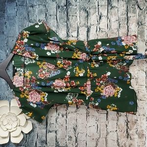 Lily Black Floral Wrap Blouse